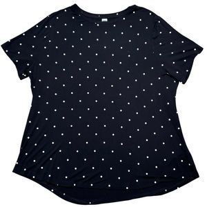 Old Navy Luxe Black with small white polka dot lightweight & flowy top XXL